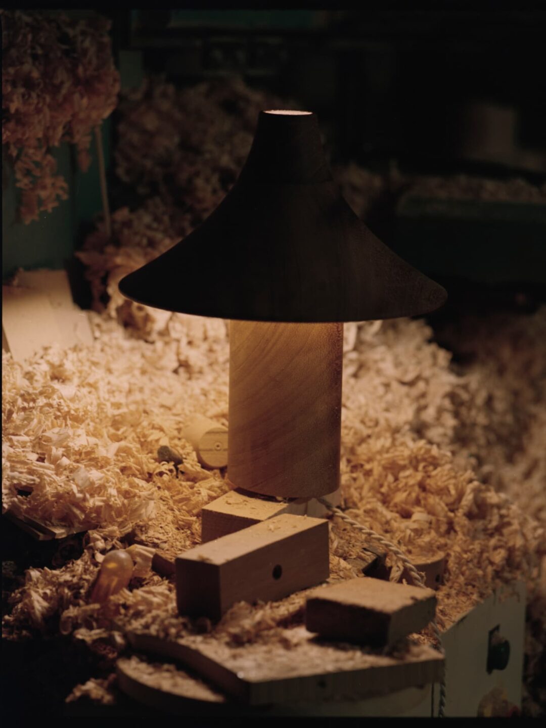 Kilzi lighting | Hat design table lamp for home decor, a elegant designer lamp of wood soft organic shapes