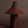 Kilzi lighting | Hat design table lamp for home decor, a elegant designer lamp of wood soft organic shapes