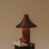 Kilzi lighting | Hat design table lamp for home decor, a elegant designer lamp of wood soft organic shapes