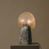 Kilzi lighting | Mush Tiny fiberglass table lamp, a elegant designer lamp with soft organic shapes resembling. Perfect for home decor.