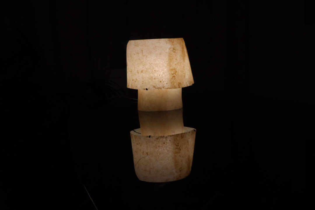 Kilzi lighting | Mush Tiny fiberglass table lamp, a elegant designer lamp with soft organic shapes resembling a growing mushroom. Perfect for home decor.