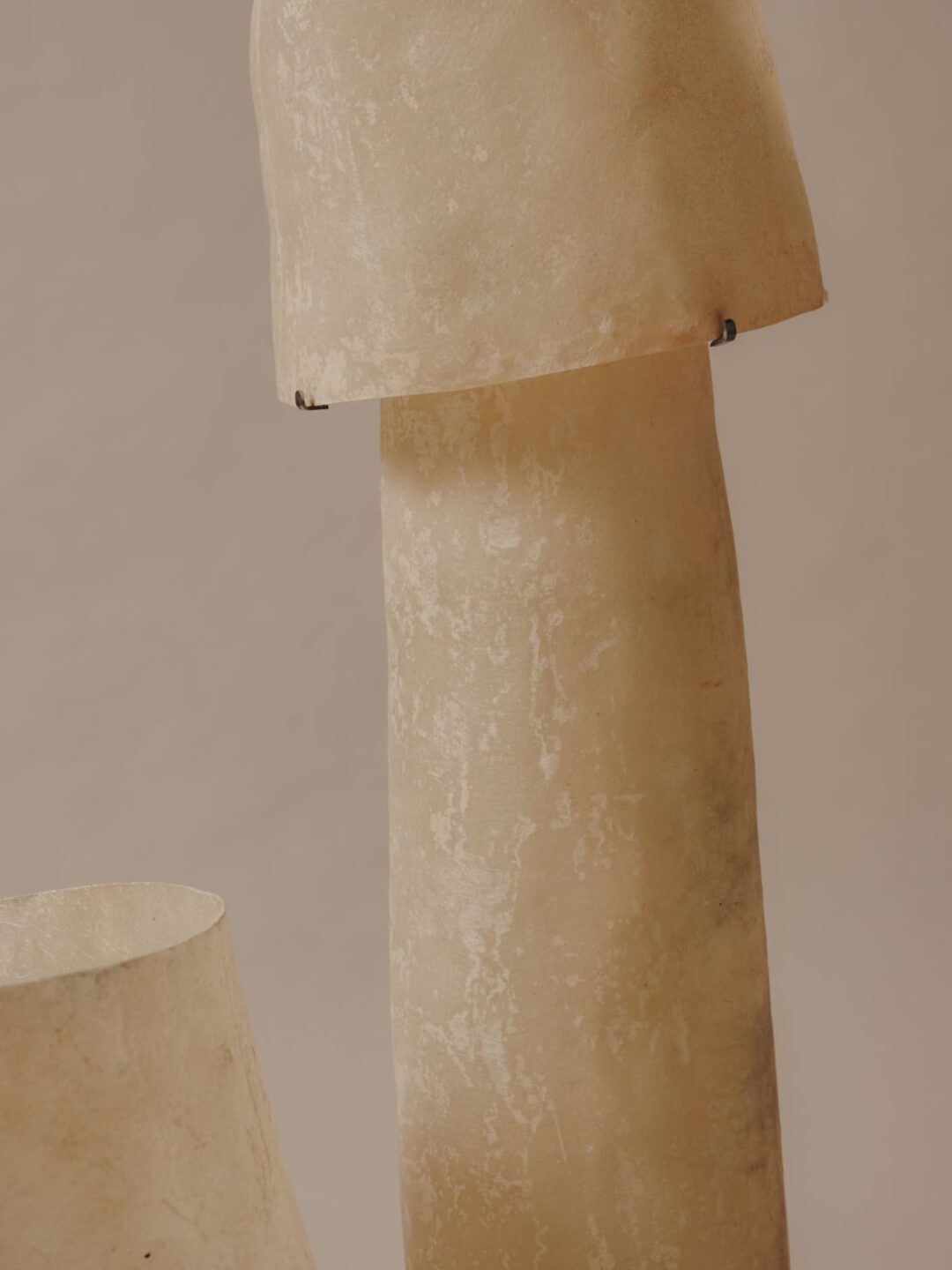 Kilzi lighting | Mush Tower fiberglass lamp, a elegant designer lamp with soft organic shapes resembling a growing mushroom. Perfect for home decor.