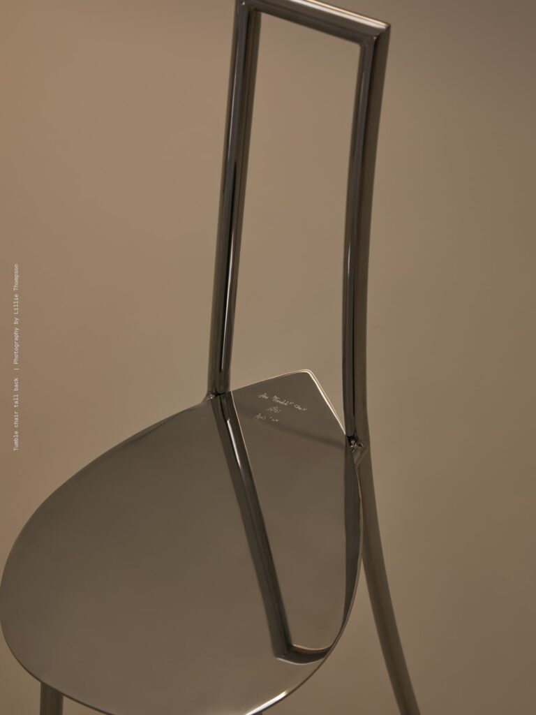 Kilzi seating, minimalist and artistic design chair made of stainless steel, exclusive luxury design.