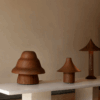 Kilzi lighting | Hat Wobble design table lamp for home decor, a elegant designer lamp of wood soft organic shapes.