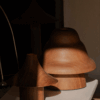 Kilzi lighting | Hat Wobble design table lamp for home decor, a elegant designer lamp of wood soft organic shapes.